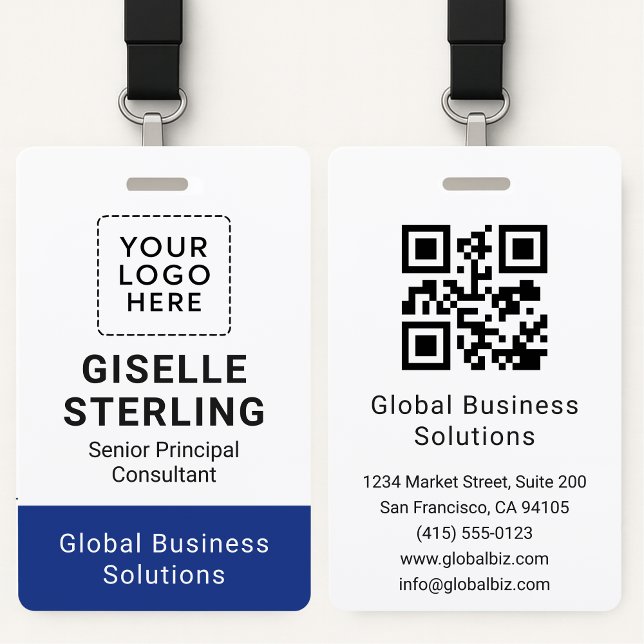 Professional Business ID Card Custom QR Code Name  ID Badge (Creator Uploaded)