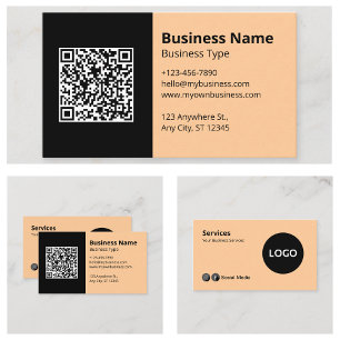 Professional Business Information Logo QR Code Business Card