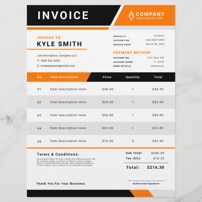 Professional Business Invoice Sales Receipt Flyer (Front)