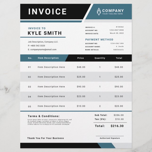 Professional Business Invoice Sales Receipt Flyer (Front)