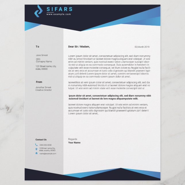 Professional Business Letterhead (Front)