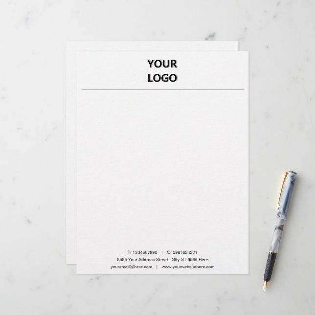 Professional Business Letterhead with Logo (Front/Back In Situ)