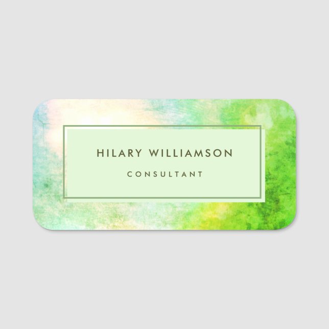Professional Business Lime Green Magnetic Name Tag (Front)