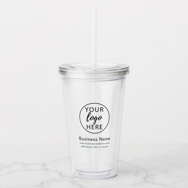 Professional Business Logo Acrylic Tumbler (Front)