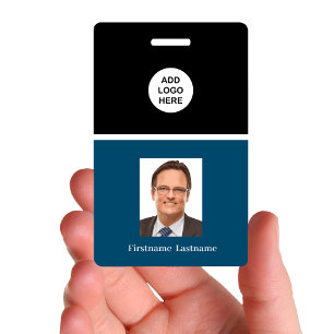 Professional Business Logo And Portrait Name ID Badge