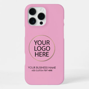 Professional Business Logo and Text Company Pink iPhone 16 Pro Max Case
