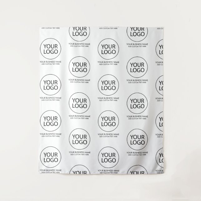 Professional Business Logo and Text Company white Tapestry (Front)