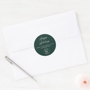 Professional Business Logo Christmas Holiday  Classic Round Sticker