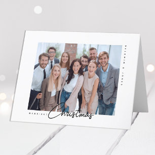 Professional Business Logo Christmas Photo Folded Holiday Card
