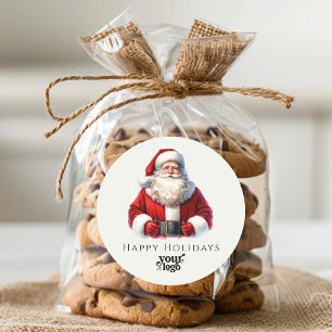 Professional Business Logo Client Gift Christmas Classic Round Sticker