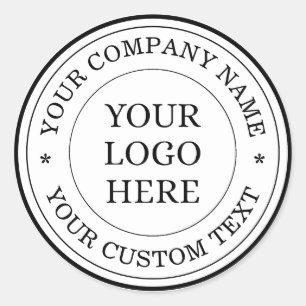 Professional Business Logo Company Name Classic Round Sticker