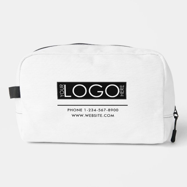 Professional Business Logo Contact Details Simple Dopp Kit (Front)