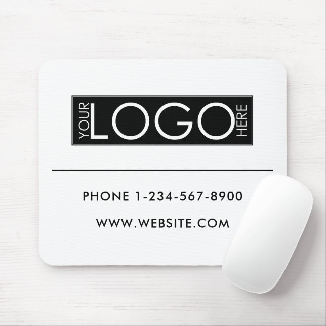 Professional Business Logo Contact Details Simple Mouse Mat (With Mouse)