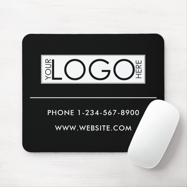 Professional Business Logo Contact Details Simple Mouse Mat (With Mouse)
