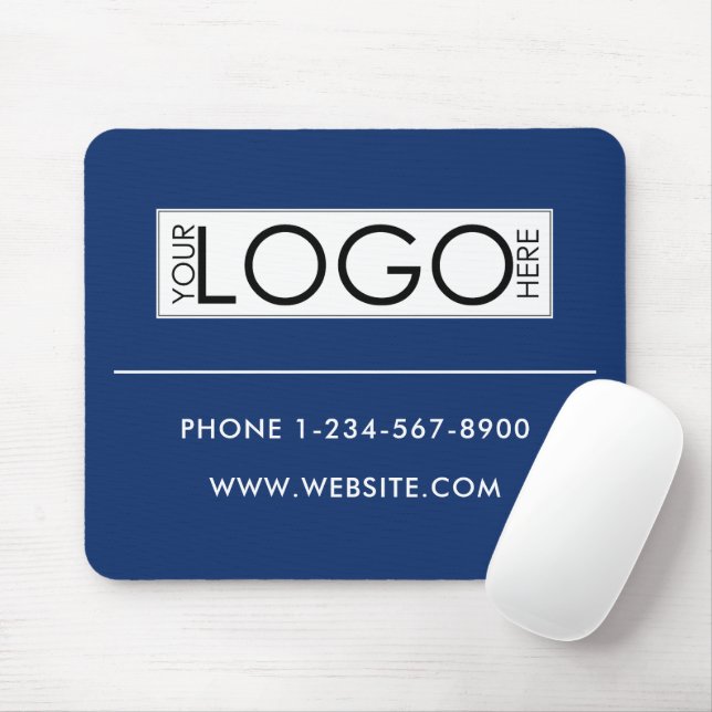 Professional Business Logo Contact Details Simple Mouse Mat (With Mouse)