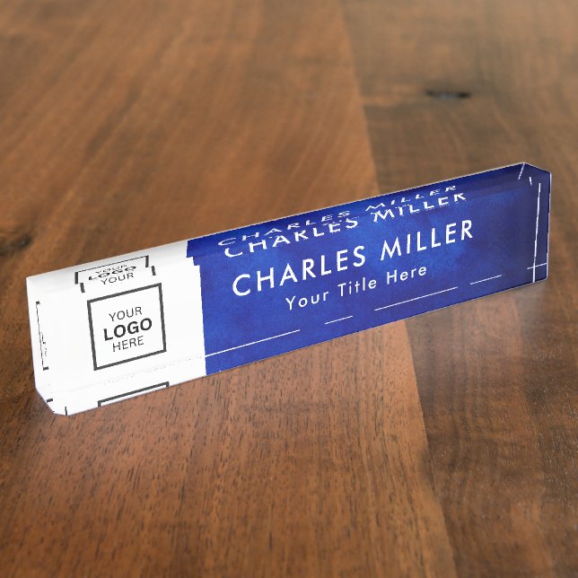 Professional business logo desk name plate (Side)