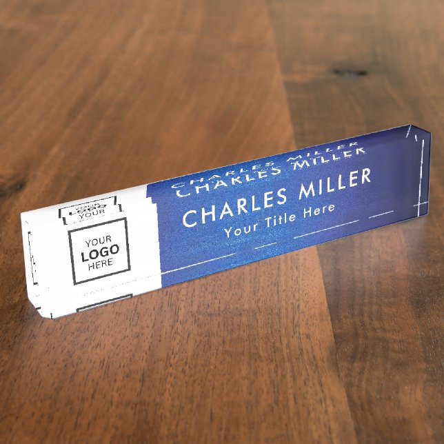 Professional business logo Desk Nameplate (Side)