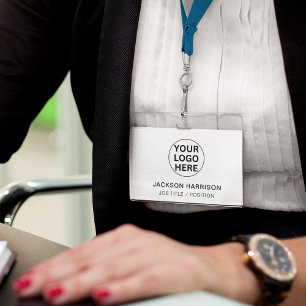 Professional Business Logo l Employee Id White  ID Badge