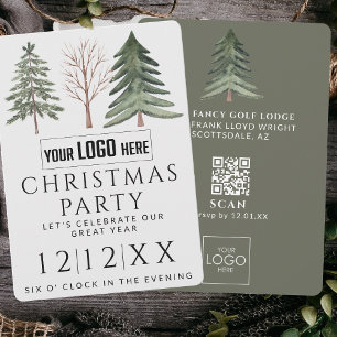 Professional Business Logo Minimalist Christmas Invitation