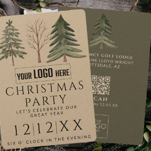 Professional Business Logo Minimalist Christmas Invitation