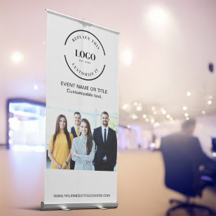 Professional Business Logo Minimalist Custom Photo Retractable Banner