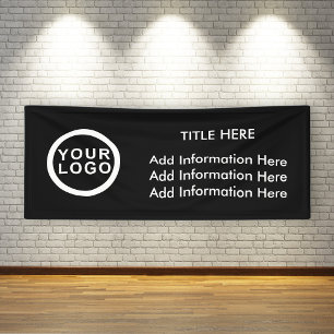 Professional Business Logo Modern Black White Banner