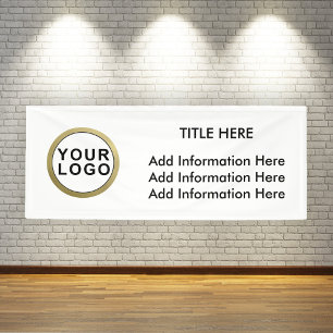 Professional Business Logo Modern Black White Banner