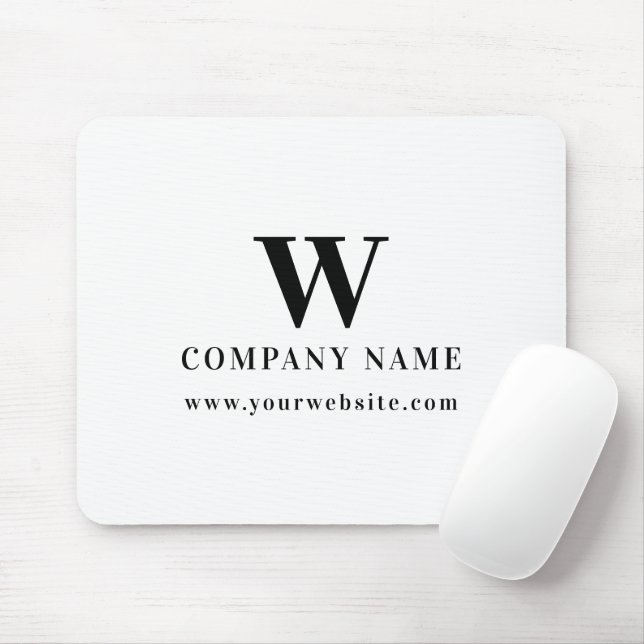 Professional Business Logo Monogram Name Website Mouse Mat (With Mouse)
