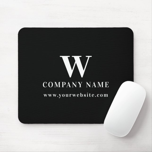 Professional Business Logo Monogram Name Website Mouse Mat (With Mouse)