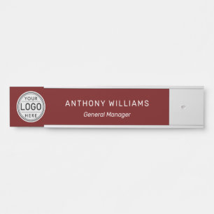 Professional Business Logo Name Title Employee Door Sign
