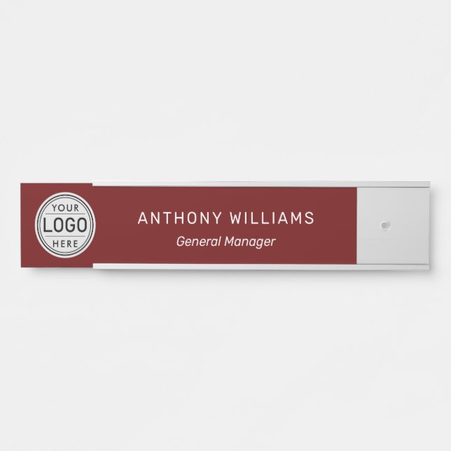 Professional Business Logo Name Title Employee Door Sign (Front)