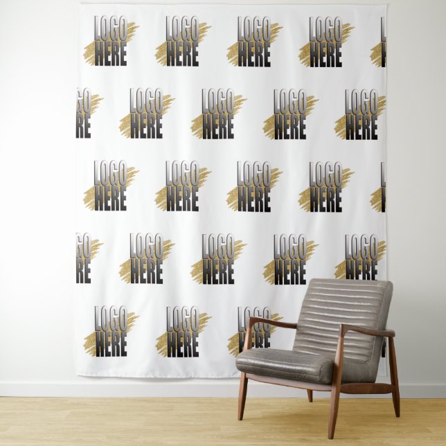Professional Business Logo On White Promotional  Tapestry (In Situ)
