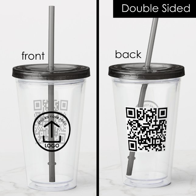 Professional Business Logo Promo QR Code Modern Acrylic Tumbler (Professional Business Logo Promo QR Code Modern Acrylic Tumbler)
