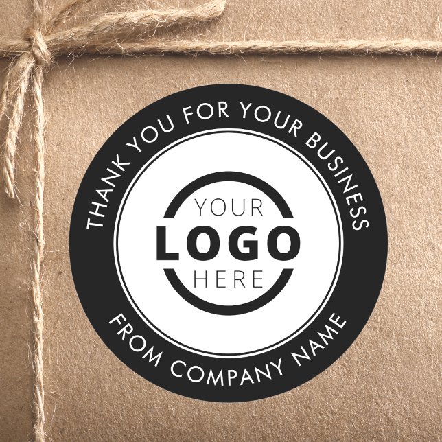 Professional Business Logo Promotional Thank You Classic Round Sticker (Creator Uploaded)