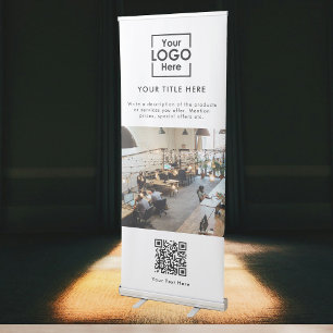 Professional Business Logo QR Code Modern Photo Retractable Banner