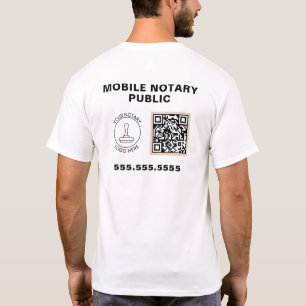 Professional Business Logo QR Code Notary Work T-Shirt
