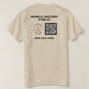 Professional Business Logo QR Code Notary Work T-Shirt