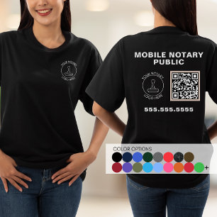 Professional Business Logo QR Code Notary Work T-Shirt