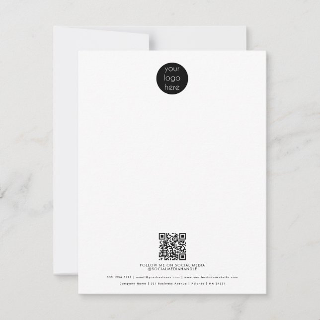 Professional Business Logo QR Code Promotional  Card (Front)