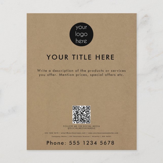 Professional Business Logo QR Code Promotional  Flyer (Front)