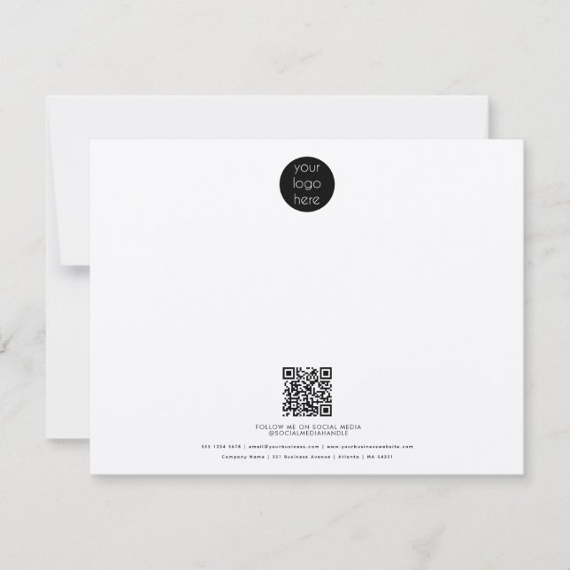 Professional Business Logo QR Code Rustic Kraft Card (Front)