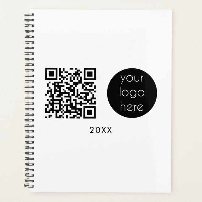 Professional Business Logo QR Code & Text 2024 Planner (Front)