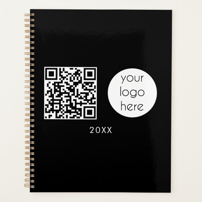 Professional Business Logo QR Code & Text 2024 Planner (Front)