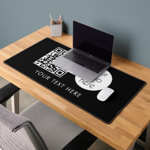 Professional Business Logo QR Code & Text  Desk Mat