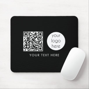 Professional Business Logo QR Code & Text  Mouse Mat