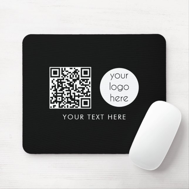 Professional Business Logo QR Code & Text  Mouse Mat (With Mouse)