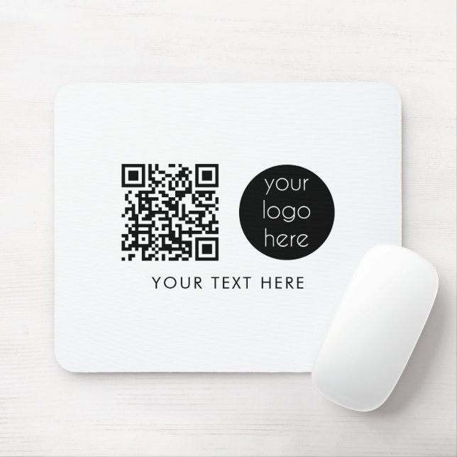 Professional Business Logo QR Code & Text  Mouse Mat (With Mouse)