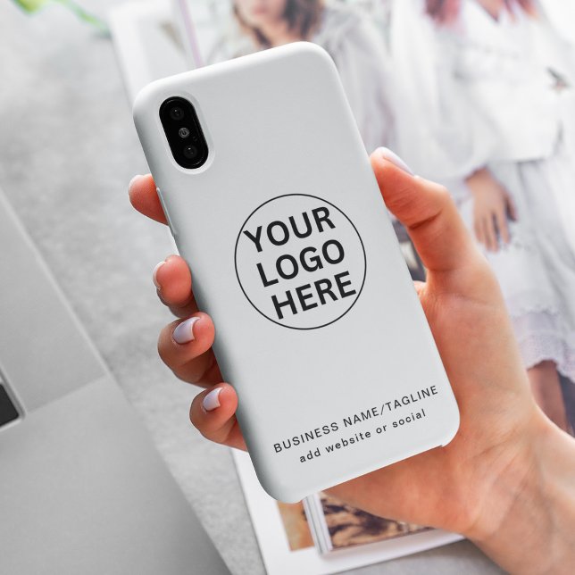 Professional Business Logo & Text Branded White  Case-Mate iPhone Case (Creator Uploaded)