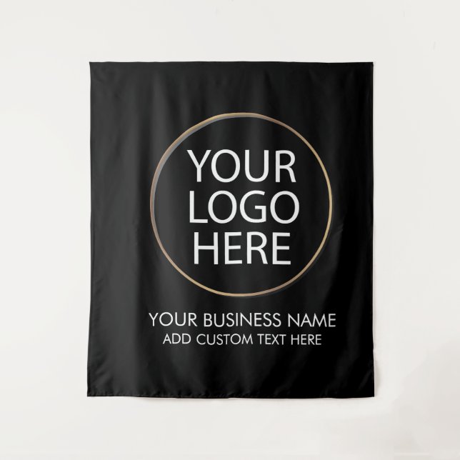 Professional Business Logo & Text Company  Black Tapestry (Front)