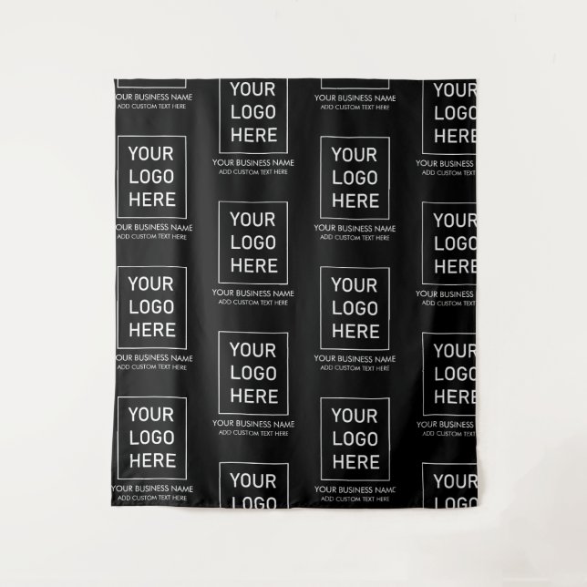 Professional Business Logo & Text Company  Black Tapestry (Front)